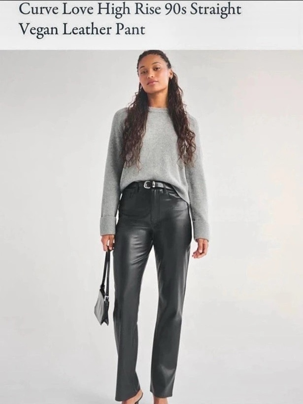 Abercrombie Curve Love 90s Straight Ultra High Rise Vegan Leather Pants 16/33 XL